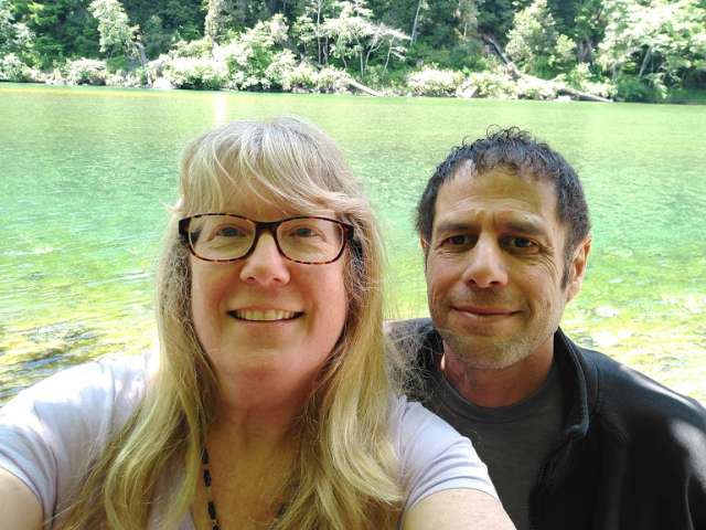 Dan and Lyna at the Smith River, Oregon