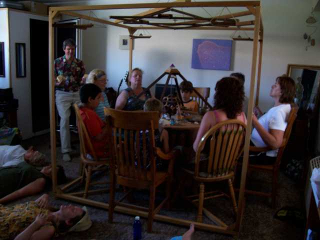 Suzanne Moussette demonstrating light connector energy work